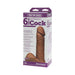 Vac-U-Lock 6 inch Ultraskyn realistic dual-density brown dildo attachment in retail packaging