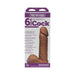 Vac-U-Lock 6 inch Ultraskyn realistic dildo attachment in brown with detailed texture and packaging.