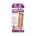 Packaging of Vac-U-Lock 7-inch realistic beige erect cock attachment with detailed texture and upward curve design.