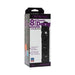 Vac-U-Lock 8 inch CodeBlack Classic Dong attachment in black with veined texture shown in retail packaging.