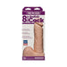 Vac-U-Lock 8 inch realistic dildo attachment in natural skin tone with detailed texture and packaging.