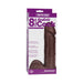 Vac-U-Lock 8 inch realistic dark brown dildo attachment in packaging with product details and branding.