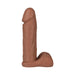 Realistic 8-inch brown Vac-U-Lock dildo with detailed texture and sculpted base for secure attachment.