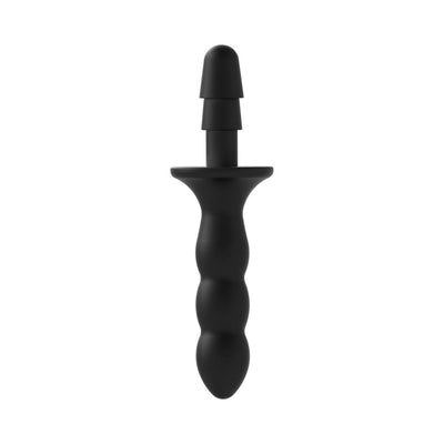 Black ergonomic Vac-U-Lock handle with textured grip and secure locking mechanism for versatile use.