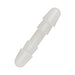 Frosted double-ended Vac-U-Lock plug with smooth tapered ends and locking grooves in translucent white material.