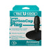 Vac-U-Lock Large Suction Cup Plug in black with sturdy base and easy removal tab shown in retail packaging.