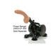 Realistic Vac-u-lock Stryker White attachment mounted on black Power Banger base with suction feet on white background.