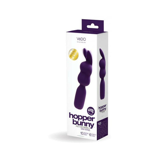 Vedo Hopper Bunny Rechargeable Silicone Mini Wand Vibrator Purple | SexToy.com
