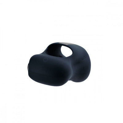 Black rechargeable Vedo Hotrod warming masturbator with ergonomic handle and smooth silicone finish.