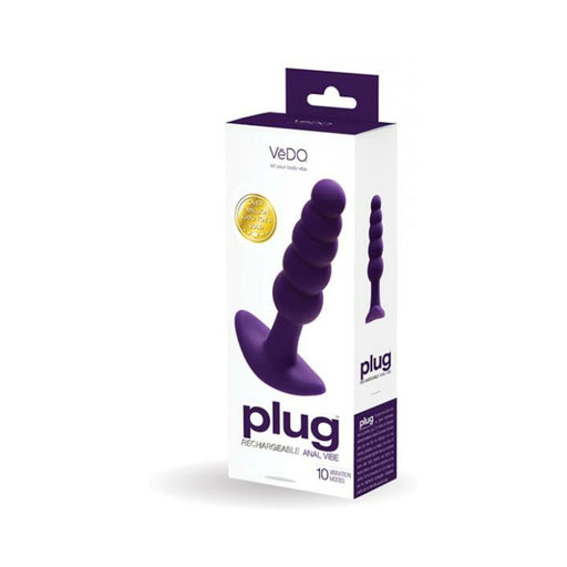 Vedo Plug Rechargeable Silicone Vibrating Anal Plug Purple | SexToy.com