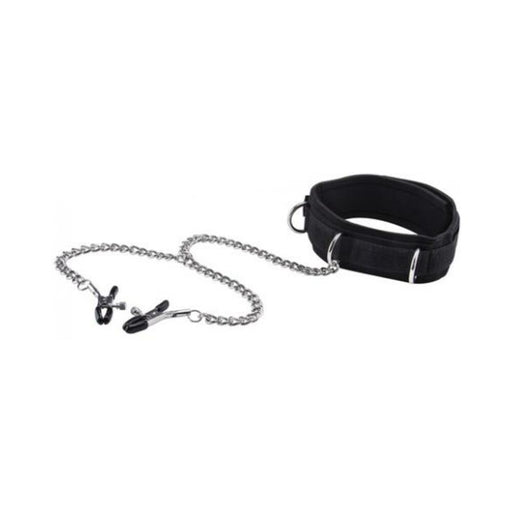 Velcro Collar with Nipple Clamps - SexToy.com