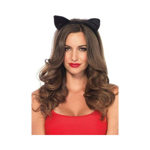 Velvet Black Cat Ears Os - SexToy.com