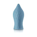 Light blue textured silicone sleeve designed to enhance sensation, shaped with a soft, tapered tip.