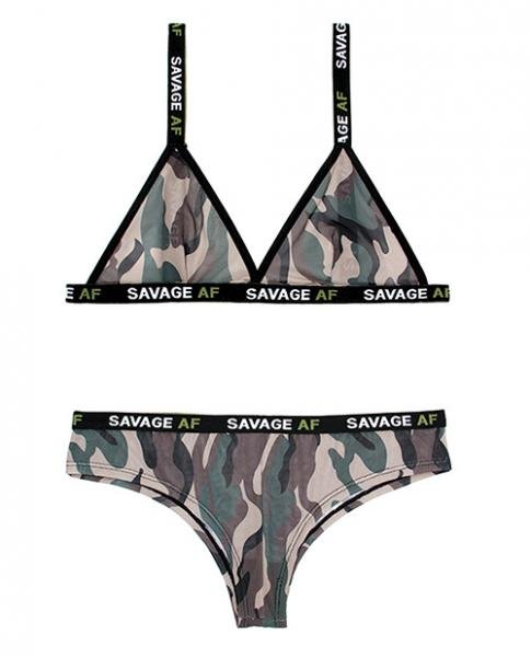 Vibes Savage AF Bralette & Cheeky Panty Camouflage M/L | SexToy.com