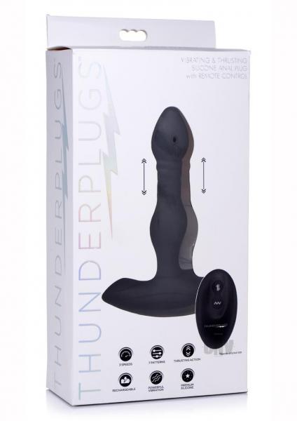 thunderplugs vibrating & thrusting anal plug Thunderplugs Thrusting P-Spot Plug with Cock & Ball Ring – CB-X main image 1