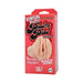 Virgin Palm Pal beige stroker in red packaging highlighting realistic texture and phthalate-free materials.