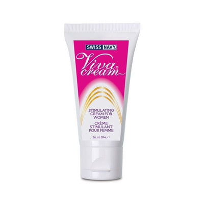 Tube of Swiss Navy Viva Cream stimulating cream for women, 2oz with pink and white packaging