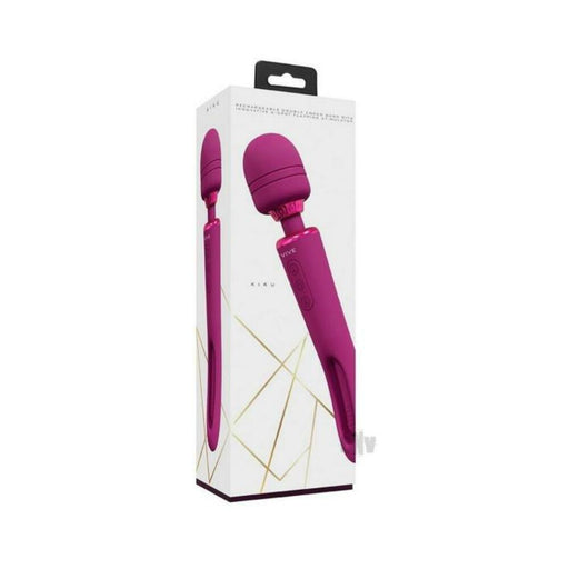 Vive Kiku Rechargeable Double Ended Wand With Innovative G-spot Flapping Stimulator Pink - SexToy.com
