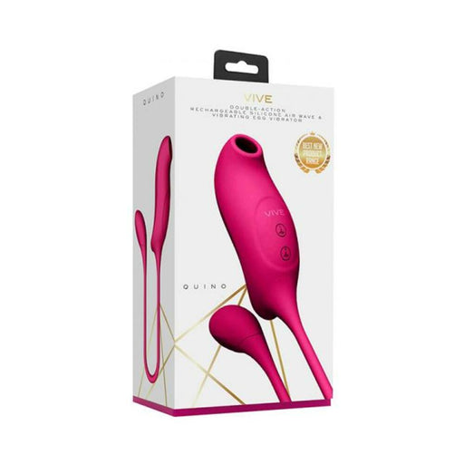 Vive Quino Air Wave & Vibrating Egg Vibrator Pink | SexToy.com