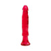 Red translucent 6-inch flexible anal starter toy with flared base for safe use.