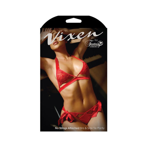 Vixen No Strings Attached Cutout Lace Bra & Side Tie Pant | SexToy.com