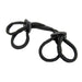 Black silky soft double rope wrist cuffs with adjustable plastic clasps for a comfortable secure fit.