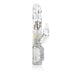Transparent waterproof Jack Rabbit vibrator with rotating beads and rabbit-shaped clitoral stimulator.