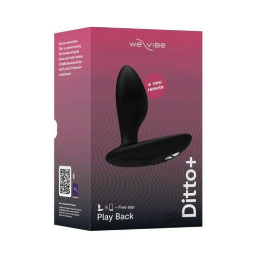 We-vibe Ditto+ Rechargeable Remote-controlled Silicone Vibrating Anal Plug Satin Black - SexToy.com