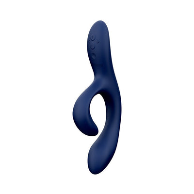 We-Vibe Nova 2 Midnight Blue flexible dual-stimulation vibrator with ergonomic design and control buttons.