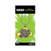 Colorful enamel keychain with "High AF" text in green and purple on a yellow cloud background on a green card.