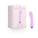 Purple Wellness G Curve vibrator with curved design next to its light pink packaging box.