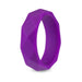Purple silicone ring with a geometric faceted design and matte finish for comfortable, secure wear.