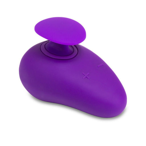 Compact purple Wellness Palm Sense massager with a smooth silicone finish and ergonomic finger fin design.