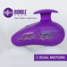 Purple Wellness Palm Sense massager with visible dual motors and Rumble Tech logo highlighting deep rumble vibrations.