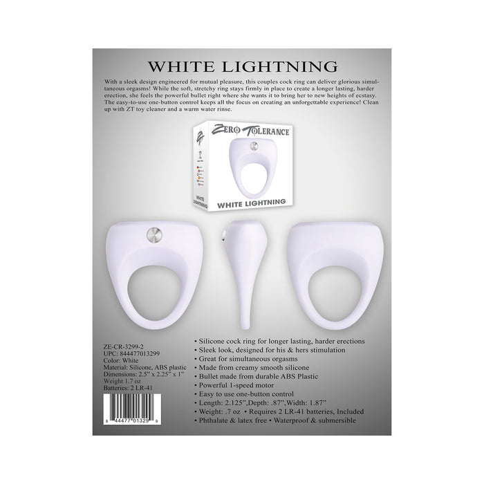 White Lightning Vibrating Cock Ring - SexToy.com