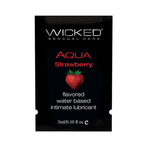 Wicked Aqua Water Based Lubricant Strawberry .1oz - SexToy.com