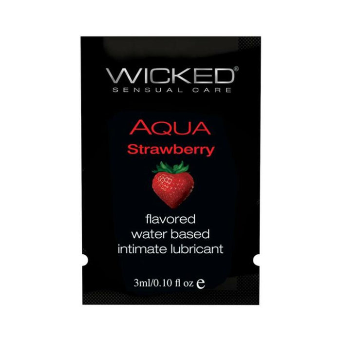 Wicked Aqua Water Based Lubricant Strawberry .1oz - SexToy.com