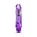Purple translucent realistic textured vibrator with multi-speed control base, designed for intense stimulation.