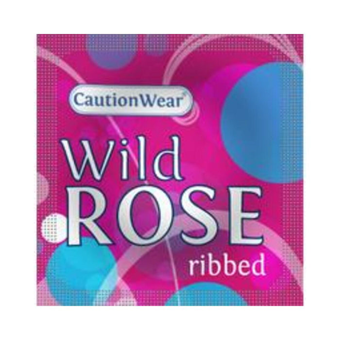 Wild Rose Ribbed Lubricated Condoms 3Pk - SexToy.com