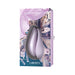 Womanizer Liberty clitoral stimulator in sleek lavender, displayed in stylish packaging with cityscape and purple fabric design.