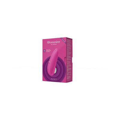 Womanizer Starlet 3 clitoral stimulator in pink with packaging box featuring product image and branding.