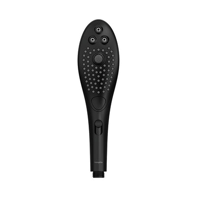 Black Womanizer Wave Shower Head Masturbator with multiple water jet nozzles and ergonomic handle design.