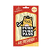 Wood Rocket Purr Purr Pass air freshener with cartoon cat design and green grass scent in red and yellow packaging.