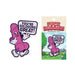 Purple cartoon character pin with speech bubble saying You're dildoing great from Wood Rocket's Fuck Buddies collection