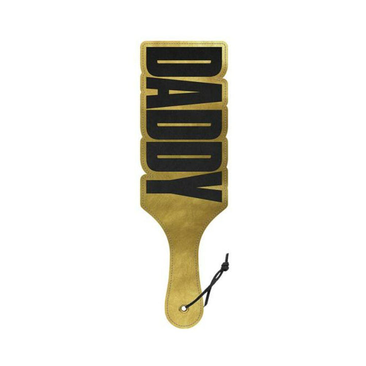 Gold paddle with black "DADDY" lettering and a wrist strap detail