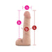 Beige 7-inch realistic dildo with flexible spine, 1.5-inch head diameter, 4.5-inch girth, and 6-inch insertable length.