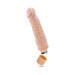 Beige 9-inch waterproof vibrator with realistic texture and removable battery cap shown on white background.