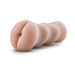 Palm-sized vanilla-colored anal stroker with a textured, flexible design for enhanced sensation.