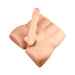 Beige flexible male torso model with realistic penis and muscular detail for intimate use.