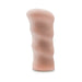 Beige ribbed X5 Men The Back Door anal stroker made from soft, realistic TPE material with an open-ended design.